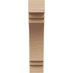 Ekena Millwork - CORUR055X12X24PECRCPR - Timberthane Faux Wood Corbel, Pescadero Style, 5 1/2"W x 12"D x 24"H, Primed Tan