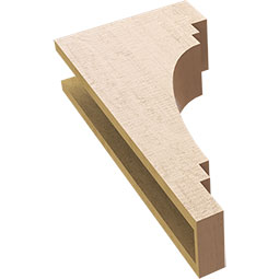 Ekena Millwork - CORUR055X12X24PECRCPR - Timberthane Faux Wood Corbel, Pescadero Style, 5 1/2"W x 12"D x 24"H, Primed Tan