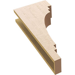 Ekena Millwork - CORUR055X12X28PECRCPR - Timberthane Faux Wood Corbel, Pescadero Style, 5 1/2"W x 12"D x 28"H, Primed Tan