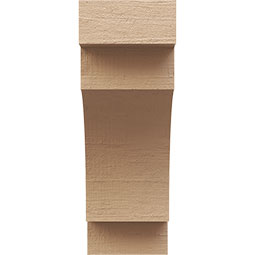 Ekena Millwork - CORUR035X06X10MEDRCPR - Timberthane Faux Wood Corbel, Mediterranean Style, 3 1/2"W x 6"D x 10"H, Primed Tan