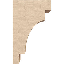 Ekena Millwork - CORUR035X06X10MEDRCPR - Timberthane Faux Wood Corbel, Mediterranean Style, 3 1/2"W x 6"D x 10"H, Primed Tan