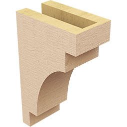 Ekena Millwork - CORUR035X06X10MEDRCPR - Timberthane Faux Wood Corbel, Mediterranean Style, 3 1/2"W x 6"D x 10"H, Primed Tan