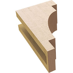 Ekena Millwork - CORUR035X06X10MEDRCPR - Timberthane Faux Wood Corbel, Mediterranean Style, 3 1/2"W x 6"D x 10"H, Primed Tan