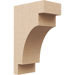 Ekena Millwork - CORUR035X06X10MEDRCPR - Timberthane Faux Wood Corbel, Mediterranean Style, 3 1/2"W x 6"D x 10"H, Primed Tan