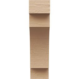 Ekena Millwork - CORUR035X06X14MEDRCPR - Timberthane Faux Wood Corbel, Mediterranean Style, 3 1/2"W x 6"D x 14"H, Primed Tan