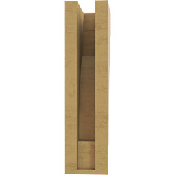 Ekena Millwork - CORUR035X06X14MEDRCPR - Timberthane Faux Wood Corbel, Mediterranean Style, 3 1/2"W x 6"D x 14"H, Primed Tan