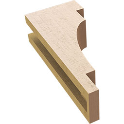 Ekena Millwork - CORUR035X06X14MEDRCPR - Timberthane Faux Wood Corbel, Mediterranean Style, 3 1/2"W x 6"D x 14"H, Primed Tan