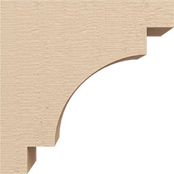 Ekena Millwork - CORUR035X08X08MEDRCPR - Timberthane Faux Wood Corbel, Mediterranean Style, 3 1/2"W x 8"D x 8"H, Primed Tan