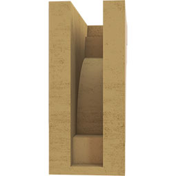 Ekena Millwork - CORUR035X08X08MEDRCPR - Timberthane Faux Wood Corbel, Mediterranean Style, 3 1/2"W x 8"D x 8"H, Primed Tan