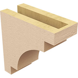 Ekena Millwork - CORUR035X08X08MEDRCPR - Timberthane Faux Wood Corbel, Mediterranean Style, 3 1/2"W x 8"D x 8"H, Primed Tan