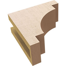 Ekena Millwork - CORUR035X08X08MEDRCPR - Timberthane Faux Wood Corbel, Mediterranean Style, 3 1/2"W x 8"D x 8"H, Primed Tan