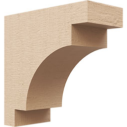 Ekena Millwork - CORUR035X08X08MEDRCPR - Timberthane Faux Wood Corbel, Mediterranean Style, 3 1/2"W x 8"D x 8"H, Primed Tan