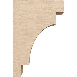 Ekena Millwork - CORUR035X08X12MEDRCPR - Timberthane Faux Wood Corbel, Mediterranean Style, 3 1/2"W x 8"D x 12"H, Primed Tan