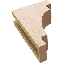 Ekena Millwork - CORUR035X08X12MEDRCPR - Timberthane Faux Wood Corbel, Mediterranean Style, 3 1/2"W x 8"D x 12"H, Primed Tan
