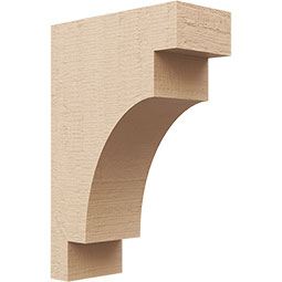 Ekena Millwork - CORUR035X08X12MEDRCPR - Timberthane Faux Wood Corbel, Mediterranean Style, 3 1/2"W x 8"D x 12"H, Primed Tan