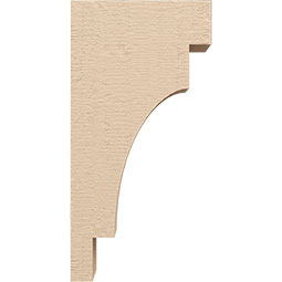 Ekena Millwork - CORUR035X08X16MEDRCPR - Timberthane Faux Wood Corbel, Mediterranean Style, 3 1/2"W x 8"D x 16"H, Primed Tan