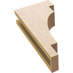 Ekena Millwork - CORUR035X08X16MEDRCPR - Timberthane Faux Wood Corbel, Mediterranean Style, 3 1/2"W x 8"D x 16"H, Primed Tan