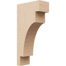 Ekena Millwork - CORUR035X08X16MEDRCPR - Timberthane Faux Wood Corbel, Mediterranean Style, 3 1/2"W x 8"D x 16"H, Primed Tan