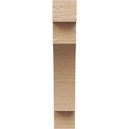 Ekena Millwork - CORUR035X08X20MEDRCPR - Timberthane Faux Wood Corbel, Mediterranean Style, 3 1/2"W x 8"D x 20"H, Primed Tan