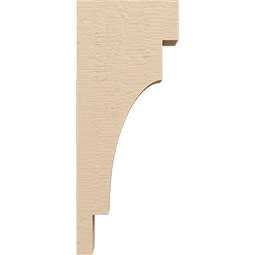 Ekena Millwork - CORUR035X08X20MEDRCPR - Timberthane Faux Wood Corbel, Mediterranean Style, 3 1/2"W x 8"D x 20"H, Primed Tan