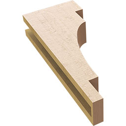 Ekena Millwork - CORUR035X08X20MEDRCPR - Timberthane Faux Wood Corbel, Mediterranean Style, 3 1/2"W x 8"D x 20"H, Primed Tan