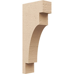 Ekena Millwork - CORUR035X08X20MEDRCPR - Timberthane Faux Wood Corbel, Mediterranean Style, 3 1/2"W x 8"D x 20"H, Primed Tan