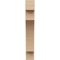 Ekena Millwork - CORUR035X08X24MEDRCPR - Timberthane Faux Wood Corbel, Mediterranean Style, 3 1/2"W x 8"D x 24"H, Primed Tan