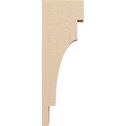 Ekena Millwork - CORUR035X08X24MEDRCPR - Timberthane Faux Wood Corbel, Mediterranean Style, 3 1/2"W x 8"D x 24"H, Primed Tan