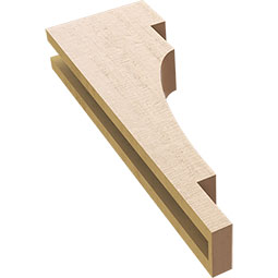 Ekena Millwork - CORUR035X08X24MEDRCPR - Timberthane Faux Wood Corbel, Mediterranean Style, 3 1/2"W x 8"D x 24"H, Primed Tan