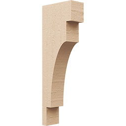 Ekena Millwork - CORUR035X08X24MEDRCPR - Timberthane Faux Wood Corbel, Mediterranean Style, 3 1/2"W x 8"D x 24"H, Primed Tan