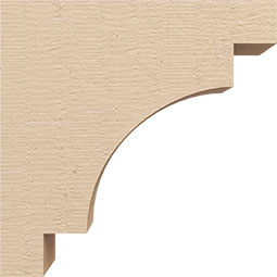 Ekena Millwork - CORUR035X10X10MEDRCPR - Timberthane Faux Wood Corbel, Mediterranean Style, 3 1/2"W x 10"D x 10"H, Primed Tan