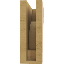 Ekena Millwork - CORUR035X10X10MEDRCPR - Timberthane Faux Wood Corbel, Mediterranean Style, 3 1/2"W x 10"D x 10"H, Primed Tan