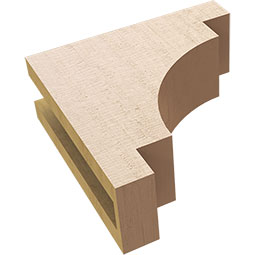 Ekena Millwork - CORUR035X10X10MEDRCPR - Timberthane Faux Wood Corbel, Mediterranean Style, 3 1/2"W x 10"D x 10"H, Primed Tan
