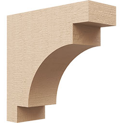 Ekena Millwork - CORUR035X10X10MEDRCPR - Timberthane Faux Wood Corbel, Mediterranean Style, 3 1/2"W x 10"D x 10"H, Primed Tan