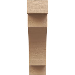 Ekena Millwork - CORUR035X10X14MEDRCPR - Timberthane Faux Wood Corbel, Mediterranean Style, 3 1/2"W x 10"D x 14"H, Primed Tan