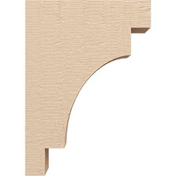 Ekena Millwork - CORUR035X10X14MEDRCPR - Timberthane Faux Wood Corbel, Mediterranean Style, 3 1/2"W x 10"D x 14"H, Primed Tan
