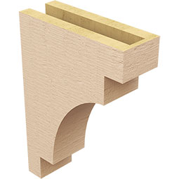 Ekena Millwork - CORUR035X10X14MEDRCPR - Timberthane Faux Wood Corbel, Mediterranean Style, 3 1/2"W x 10"D x 14"H, Primed Tan