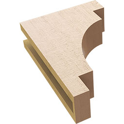 Ekena Millwork - CORUR035X10X14MEDRCPR - Timberthane Faux Wood Corbel, Mediterranean Style, 3 1/2"W x 10"D x 14"H, Primed Tan