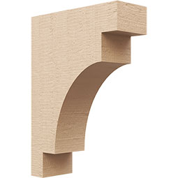 Ekena Millwork - CORUR035X10X14MEDRCPR - Timberthane Faux Wood Corbel, Mediterranean Style, 3 1/2"W x 10"D x 14"H, Primed Tan