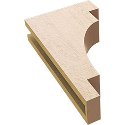 Ekena Millwork - CORUR035X10X18MEDRCPR - Timberthane Faux Wood Corbel, Mediterranean Style, 3 1/2"W x 10"D x 18"H, Primed Tan