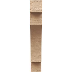 Ekena Millwork - CORUR035X10X22MEDRCPR - Timberthane Faux Wood Corbel, Mediterranean Style, 3 1/2"W x 10"D x 22"H, Primed Tan