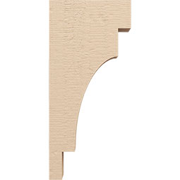 Ekena Millwork - CORUR035X10X22MEDRCPR - Timberthane Faux Wood Corbel, Mediterranean Style, 3 1/2"W x 10"D x 22"H, Primed Tan