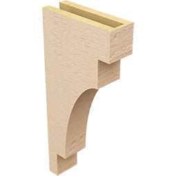 Ekena Millwork - CORUR035X10X22MEDRCPR - Timberthane Faux Wood Corbel, Mediterranean Style, 3 1/2"W x 10"D x 22"H, Primed Tan
