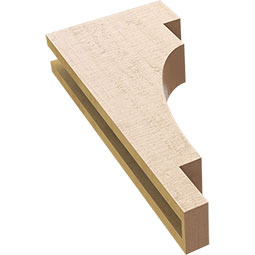 Ekena Millwork - CORUR035X10X22MEDRCPR - Timberthane Faux Wood Corbel, Mediterranean Style, 3 1/2"W x 10"D x 22"H, Primed Tan
