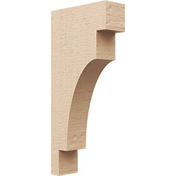 Ekena Millwork - CORUR035X10X22MEDRCPR - Timberthane Faux Wood Corbel, Mediterranean Style, 3 1/2"W x 10"D x 22"H, Primed Tan