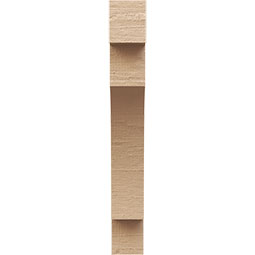 Ekena Millwork - CORUR035X10X26MEDRCPR - Timberthane Faux Wood Corbel, Mediterranean Style, 3 1/2"W x 10"D x 26"H, Primed Tan