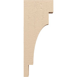 Ekena Millwork - CORUR035X10X26MEDRCPR - Timberthane Faux Wood Corbel, Mediterranean Style, 3 1/2"W x 10"D x 26"H, Primed Tan