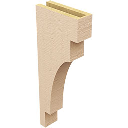 Ekena Millwork - CORUR035X10X26MEDRCPR - Timberthane Faux Wood Corbel, Mediterranean Style, 3 1/2"W x 10"D x 26"H, Primed Tan