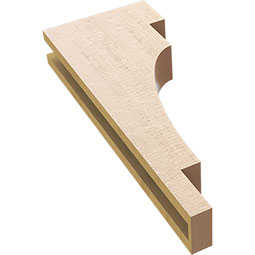 Ekena Millwork - CORUR035X10X26MEDRCPR - Timberthane Faux Wood Corbel, Mediterranean Style, 3 1/2"W x 10"D x 26"H, Primed Tan