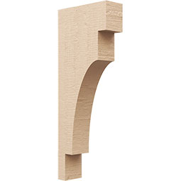 Ekena Millwork - CORUR035X10X26MEDRCPR - Timberthane Faux Wood Corbel, Mediterranean Style, 3 1/2"W x 10"D x 26"H, Primed Tan